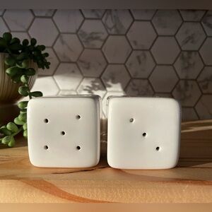 White Ceramic Dice Salt and Pepper Shakers